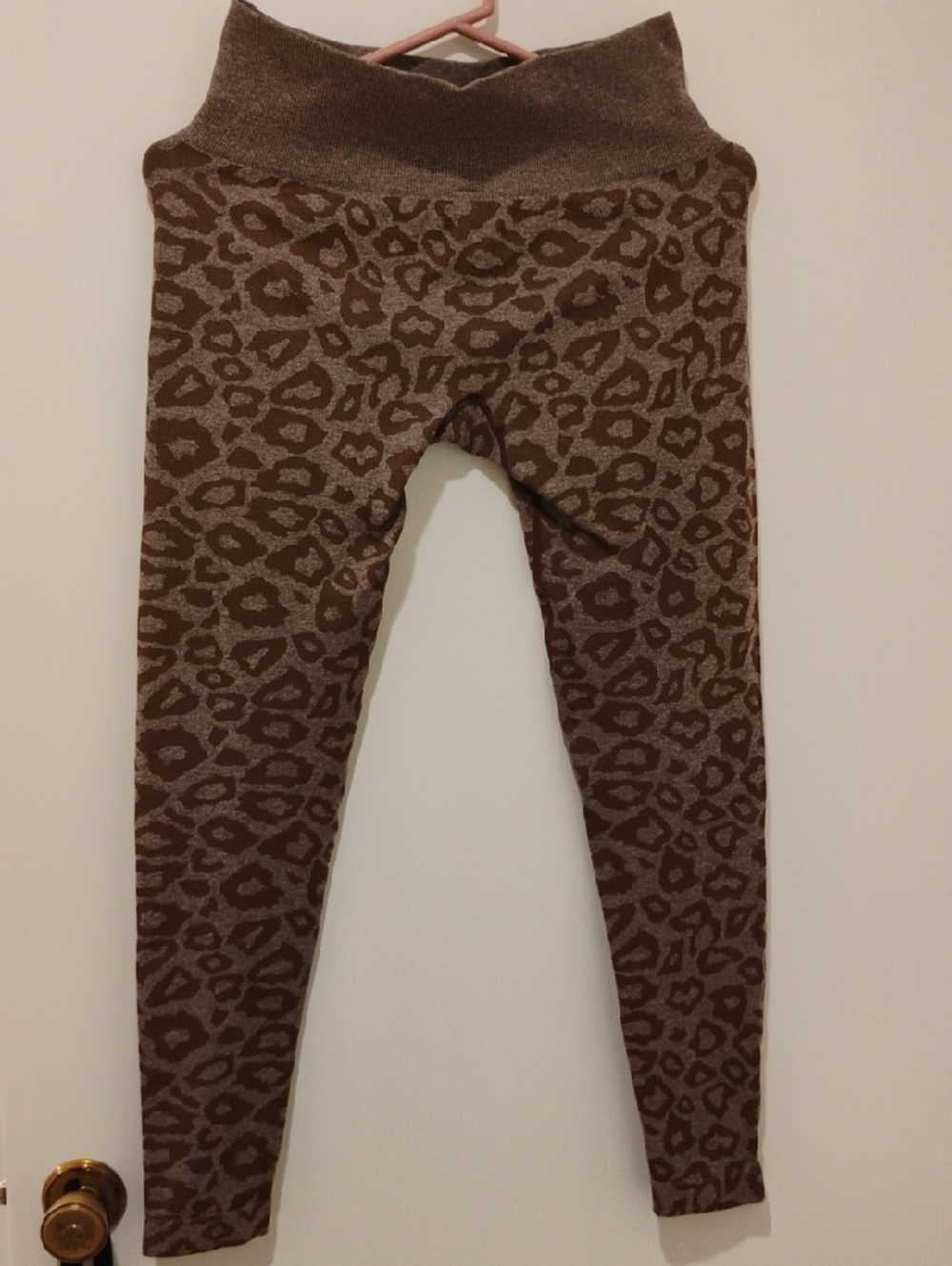 Women's Brown Leopard Print Stretch Leggings